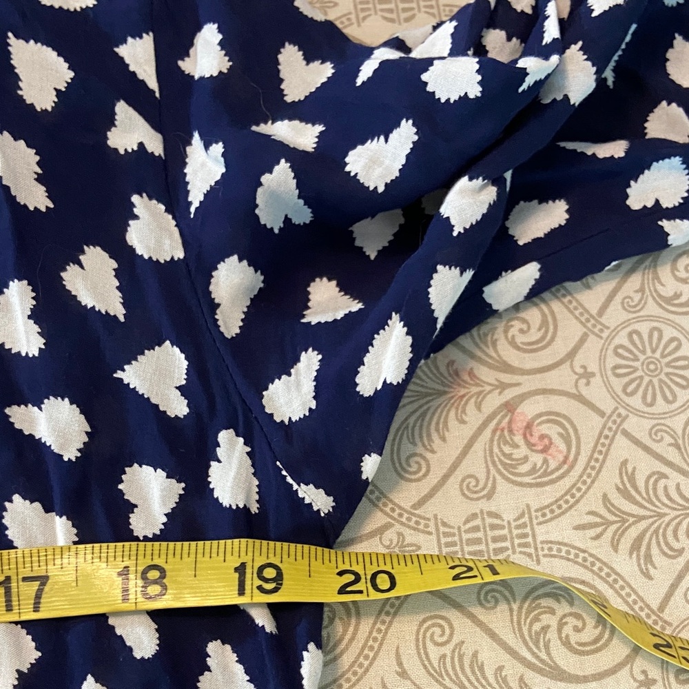 11 1 Tylho Anthopologie Larkin Heart Print Shirt Tunic Mini Dress Blouse Top S - Picture 3 of 12